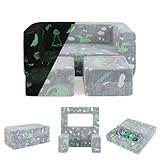 Fonction Lumineuse Magique dans l'Obscurité — Les motifs lumineux dans le noir ajoutent une touche fantastique à la chambre des enfants. Exposez simplement le canapé à la lumière du soleil pendant au moins dix minutes, puis éteignez les lumières ou emmenez-le dans une pièce sombre pour activer l'effet lumineux, qui devient plus intense avec une exposition prolongée.