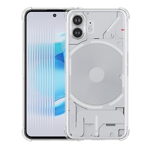 Cresee Case for Nothing Phone 2 (2023) Reinforced Corners Camera Protection, Clear Cover Bumper Slim Fit Shockproof Flexible TPU Case for Nothing Phone 2, Transparent