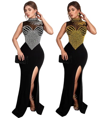 Image of Nagfar Women Rhinestone Sequin Birthday Party Sexy New Year Formal Dress
