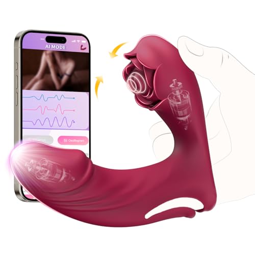 Finger Vibrator Rose Sex Toys for Women, Female Sex Toy with 10 Vibrations &Tapping Function, APP Control Clit G-Spot Nipple Vibrators Sexual Pleasure Tools for Women Adult Sex Toys & Games for Couple