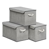 SONGMICS Cajas Almacenaje Ropa de Tela, 50 x 30 x 30 cm
