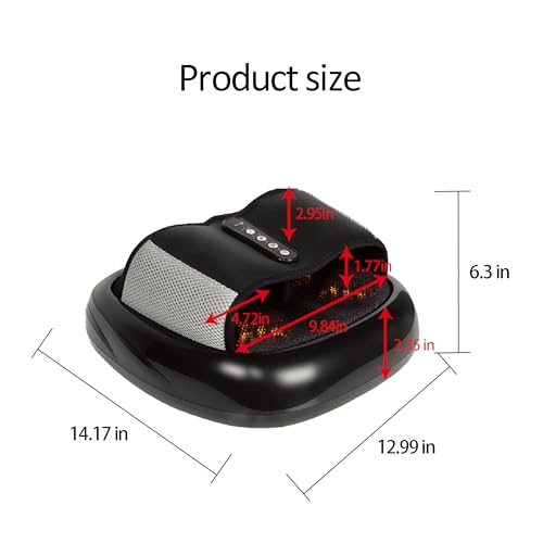 Masajeador de pies Majnesvon 3 en 1 con calor y diseño de zapatilla abierta: amasamiento Shiatsu y compresión de aire, acupuntura y reflexología, color negro para uso doméstico y como regalo miniatura 2