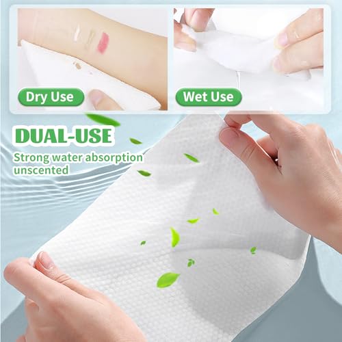 Cayxenful Disposable Face Towel, 100 Count Biodegradable Face Clean Towels, For Washing Soft Cotton Dry Wipes Facial Cloths Towelettes thumb #1