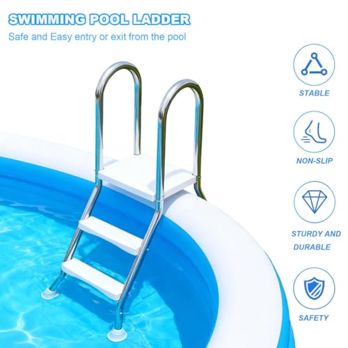 Escalera para piscina sobre suelo acero inoxidable 2 escalones miniatura 4