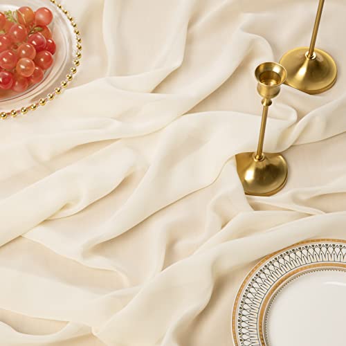 Blissconcept Ivory 40X55 Inch Premium Chiffon Chair Sashes Wedding Chair Decor, Chiffon Fabric For Weddings, Bridal Parties, Wedding Photos, Home Parties, Galas, Special Event, Home Decorations. #TOP2