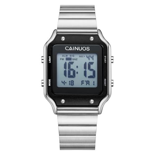 Montre à quartz pour homme en acier inoxydable premium et verre trempé
