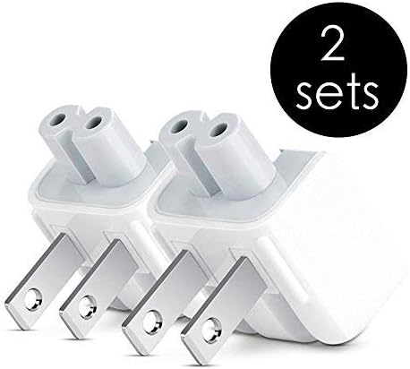 AC Power Adapter Wall Folding Plug Duck Head, Charging Adapter US Plug Duck Head Compatible with MacBook Pro/MacBook Air/Mac iBook/iPhone/iPod AC Power Adapter Brick (2 Pieces) …