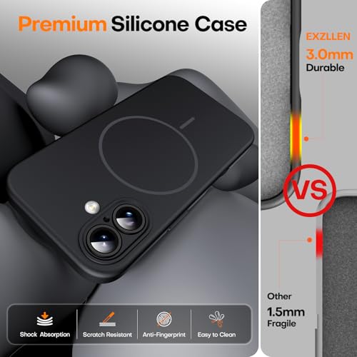 EXZLLEN Magnetic for iPhone 17 Case, Thicken Silicone, Black by EXZLLEN - Used condition - Image 3