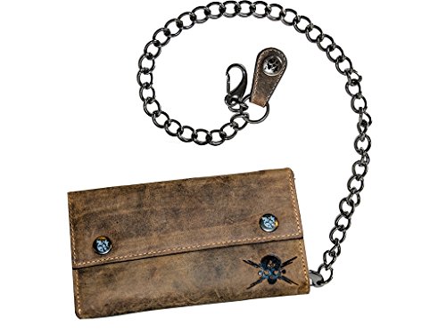 JACK'S INN 54 Bikerbörse Querformat mit Kette - Leder - 9x15cm