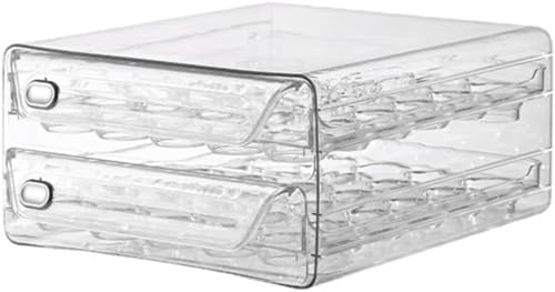 Mikuzo 引き出し式 冷蔵庫用卵ケース 24個/40個/60個収納可能 コンパクト二層設計 透明PP素材 衛生的保存容器 キッチン収納ボックス 取り出し簡単 省スペース 家庭用業務用 洗浄簡単 多用途ストレージ ドアポケット也可 耐久性高 卵保護に最適