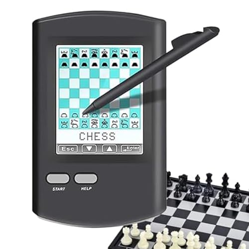 XoTiq Tablero de ajedrez electrónico, Tablero de ajedrez electrónico de Mano con Pantalla LCD HD y lápiz óptico, más de 220 Juegos Maestros y Modos de Aprendizaje, Adecuado para Adultos y niños