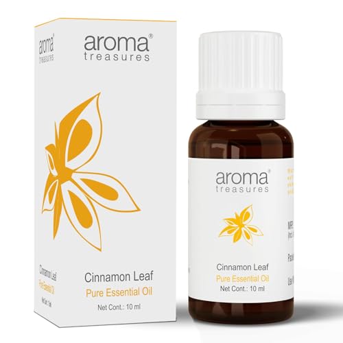 Image of Aroma Treasures Cinnamon Leaf Essential Oil | 100% Pure & Natural Theraputic Essential oil for healthy Skin, body, Aromatherapy - 10ml
