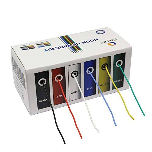 Cbazy™ Hook Up Wire Kit (Stranded Wire Kit) 18 Gauge Flexible Silicone Rubber Electric Wire 6 Colors 16.4 Feet Each 18 Awg #TOP5