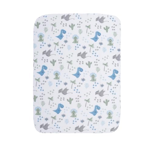 EVERYDAY KIDS 12 Pack Burp Cloths for Baby Boy; Newborn Essential with - Large Absorbent Cotton Flannel Blue/Green Burping Cloths for Babies with Baby Dinosaurs, Zig Zag and Stripe Prints and Solids3