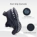 Autper Womens Running Tennis Shoes Comfortable Slip-on Walking Athletic Fashion Sneakers for Jogging Gym Workout AllBlack Size 8