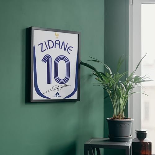 Image of Posternet Zinedine Zidane Wall Poster Frames | 8x12 inch | World Cup special signed Jerseys Series | Hanging Wall Artwork Frames for Living Room, Bedroom, Office and Etc