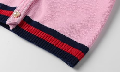 Image of LittleSpring Girls Knit Sweater Outfits Cherry Cardigan and Skirt Sets