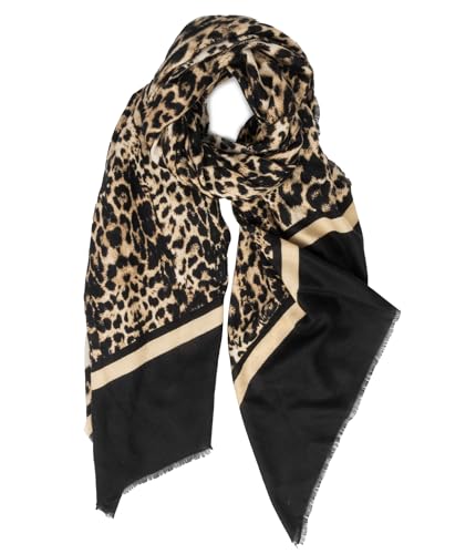 Winter Leopard Scarf for Women - Soft Animal Warm Cashmere Feels Long Shawls Wrap