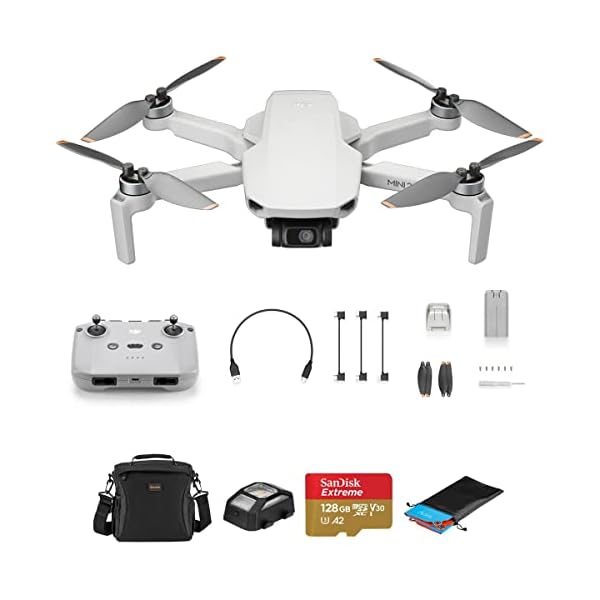 DJI Mini 2 SE Drone Bundle with 128GB microSD Card, Shoulder Bag, Anit-Collision Light, Landing Pad