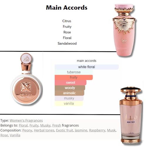 Lattafa Perfumes Haya,Fakhar Women & Mayar PREMIUM COLLECTION EDP - 100Ml (3.4Oz) - Image 3