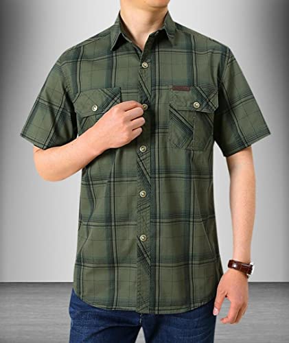 Image of L'MONTE Imported Men's Cotton Casual Checkered Shirts Half Sleeve for Men