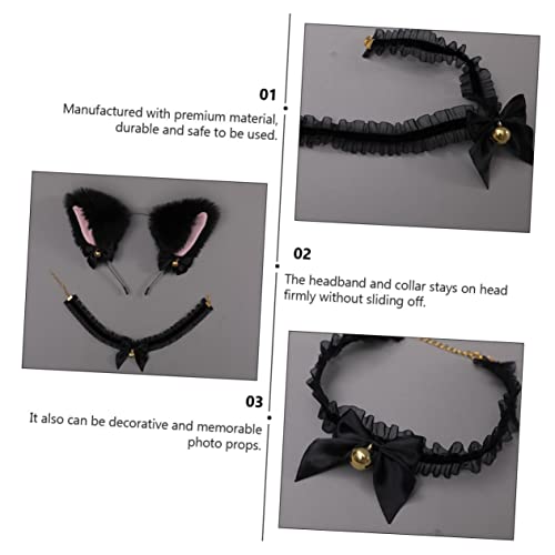 FRCOLOR 1 Conjunto Bandana De Orelha De Gato Gola De Festa Para Mulheres Tiaras De Orelhas De Raposa
