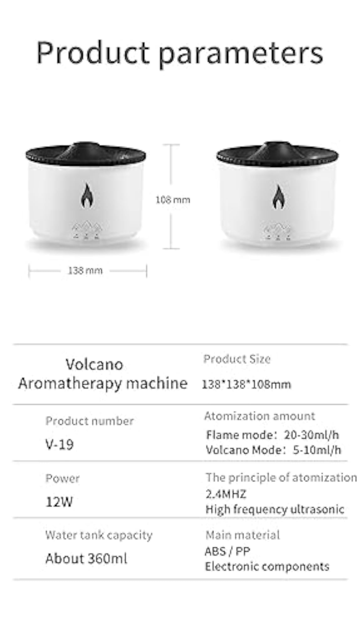 Vrishay Humidifier for Home with Flame Diffuser