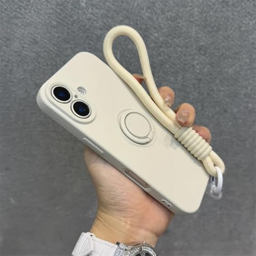 Coque bague iPhone 11 silicone blanc anti-chute avec dragonne pour prise en main stable