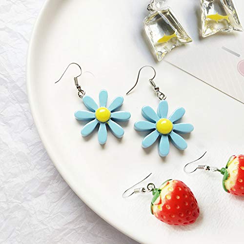 Eielo 16 Pairs Cute Funny Weird Earrings Boba Water Bottle Pearl Milk Tea Food Gummy Bear Fruit Mushroom Goldfish Earring Set Cute Funny Dangle Drop Earrings For Women #TOP5