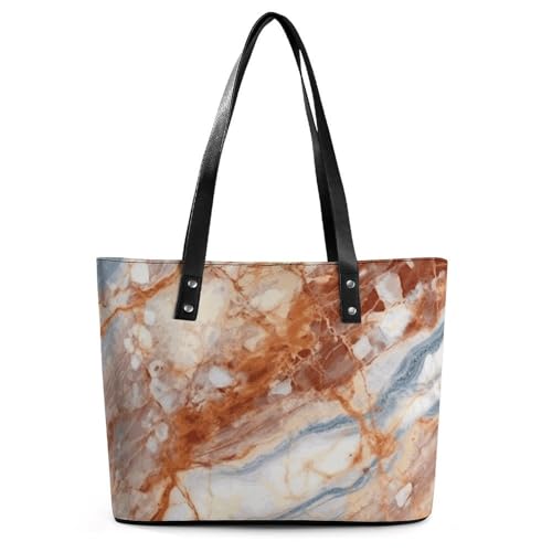 Sac à main en cuir pour femme grand format marbre et litchi