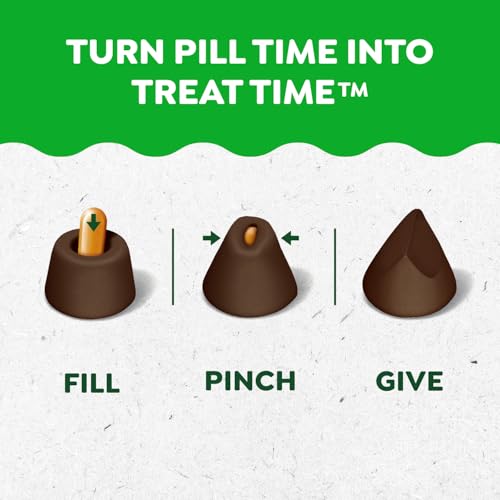 Image of Greenies Pill Pockets for Dogs Large Size, Dog Treat Pouch for Capsule Medication, Hickory Smoke Flavor, (6) 7.9 oz. Pouches