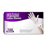 Chef's Star Latex Disposable Gloves, Comfortable, Lightly Powdered, Natural 100 per Box (Medium)