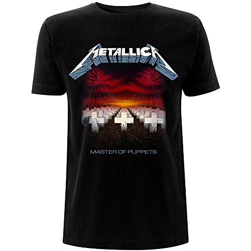 Générique Metallica Master of Puppets Tracks_Men_BL_TS:1xl T-Shirt, Noir (Black Black), X-Large Homme - Les Beatles, Paul McCartney, John Lennon, RIngo Starr, George Harrison Générique Metallica Master of Puppets Tracks_Men_BL_TS:1xl T-Shirt, Noir (Black Black), X-Large Homme
