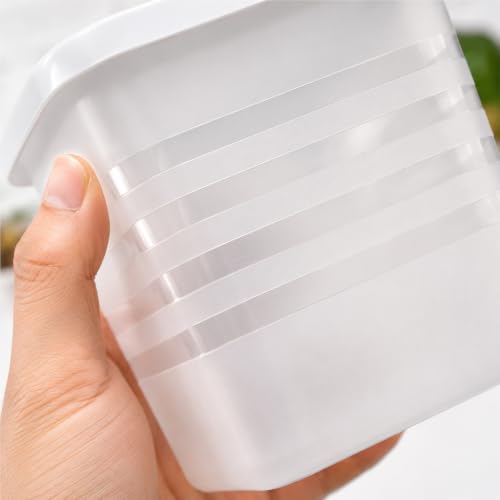 Image of Food Storage Containers Set of 6, (950 ML Each), Square, Transparent | BPA Free Plastic Kitchen Organizers & Storage Jars for Pulses, Rice, Cereals, Dry Fruits & Fridge Storage (White Lid)
