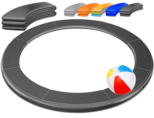 KESSER - Cubierta de borde para cama elástica, diámetro de 244 cm, 30 cm de ancho, 100% resistente a los rayos UV, resistente a desgarros, incluye pelota de playa, color marrón