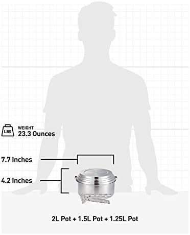 Solo Stove 2 & 3 Pot Set | Incl. Nylon Sack, Lightweight Stainless Steel Backpacking Cookware