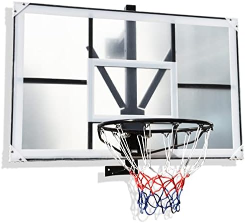 Ccsh Basketball Hoop Wall-Mounted Pro Basketball Hoops Outdoor, Heavy Duty Adjustable Shatterproof Basketball Backboard with Solid Iron Rim, for Garage Courtyard, Onecolor