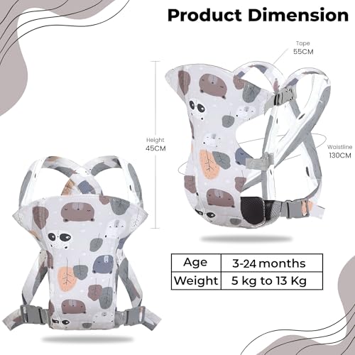 Image of Bembika Baby Carrier Newborn to Toddler with Multiple Positions Infant Carrier Soft Baby Holder Kangaroo Bag Sling Carrier All Seasons - Brown Bear