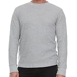 JMR Men's Thermal Shirt Heavy Weight Long Sleeve Waffle Crew Neck Top Underwear, Colors, Sizes (Heather Grey, 3X-Large)