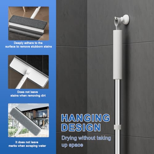 Image of HASTHIP 43 Inch Long Handle Window Cleaner Wiper - 2 in 1 Window Glass Cleaning Tools Mirror Cleaning Wiper for Home, Car Windows, and Sliding Glass Doors