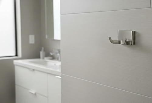 Miniatura 2 de Formosa Design Hardware - Gancho para toallas y batas, variedad de acabados y estilos disponibles (estilo cuadrado, níquel cepillado)