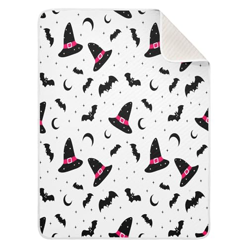 Burbuja Witch Hats Stars Moon Baby Blanket for Boys Girls, Nursery Soft Warm Swaddling Receiving Baby Blankets, 30x40 in Toddler Blanket