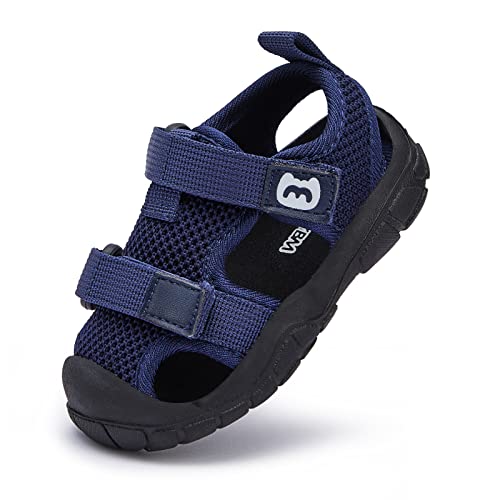 BMCiTYBM Baby Boy Girl Closed Toe Summer Sandals Lightweight Shoes Infant Non-Slip First Walking Sneakers 6 9 12 18 24 Months Navy Blue Size 12-18 Months Infant