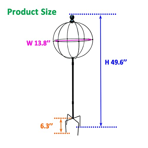 Elegreen 2 Pack Metal Garden Obelisk Trellis Spherical Flower Stand 49.6'' Tall Lollipop Shape Obelisk Indoor Outdoor Potted And Ground Climbing Plant Support For Clematis Rose Trellis Green #TOP4