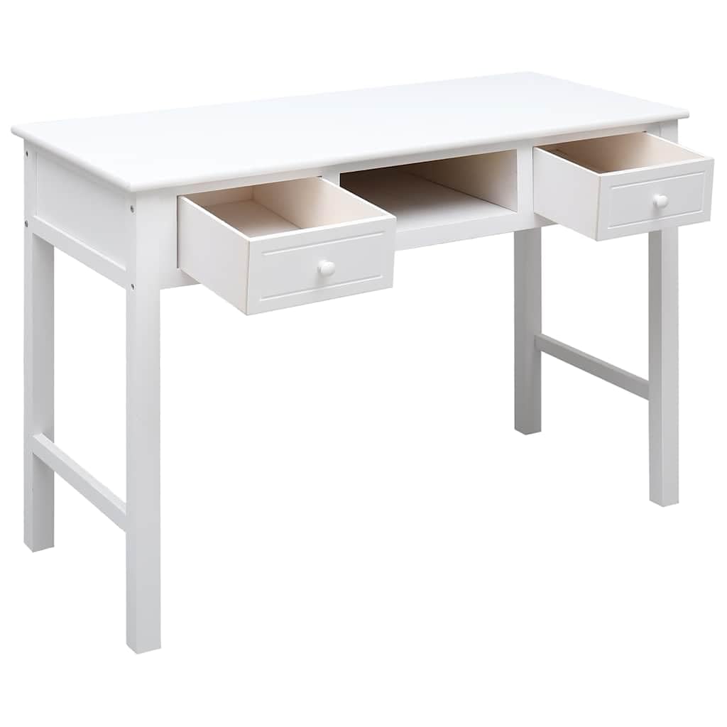 Biurko 108x45x76 cm lite drewno paulownia białe