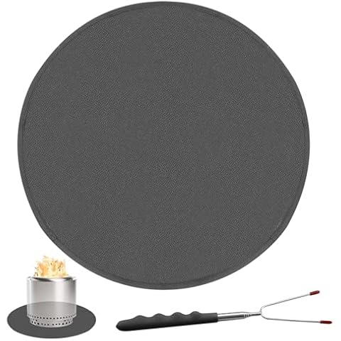 CANIPHA Fire Pit Mat with BBQ Fork Cover