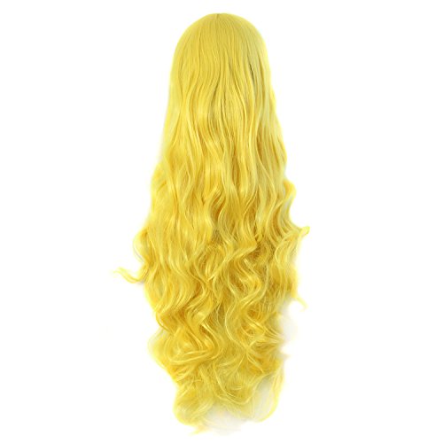 Image of MapofBeauty 32 inch 80cm Long Hair Spiral Curly Cosplay Costume Wig (Yellow)