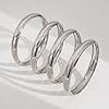 Asphinien Punk Metal Bangle Bracelets Set Chunky Wide Bracelets Carved Bangles Stackable Dainty Gold Bracelet Exaggerative Plain Textured Bangle Accessories for Women (Silver 4pcs) #2