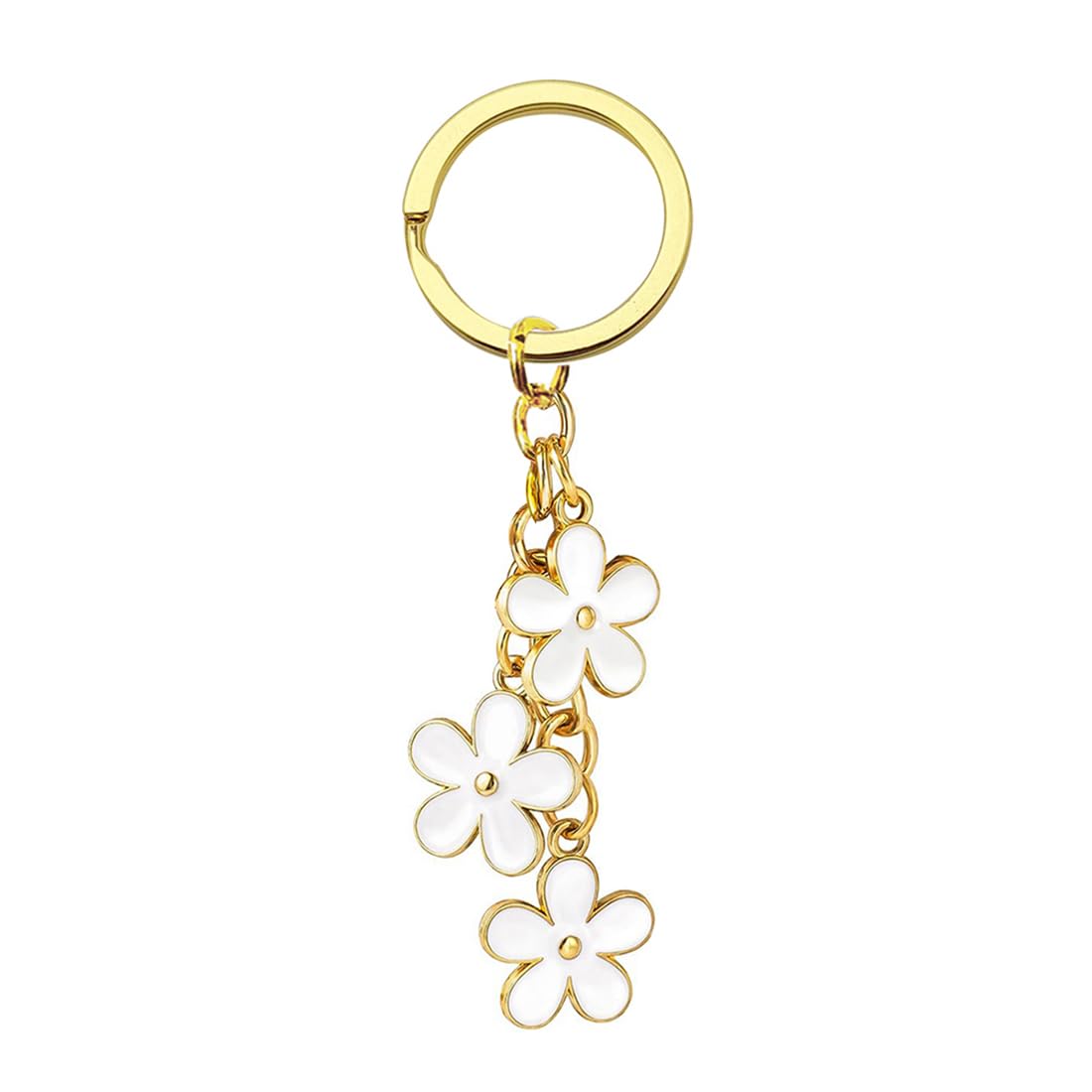 Flowers Charms Enameled Keychain Chain Tassel Keyring For Women Girls Purse Bag Accessories Jewellery