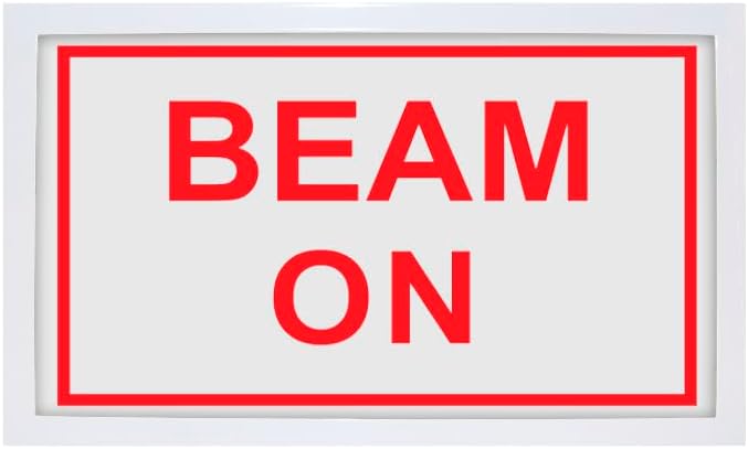 BEAM ON LED Sign - High Visibility Radiation Safety Alert - Wall Mount - Metal Case w Plastic Front - Bright LED Light Up - 120 VAC Hardwired - 1 Pack